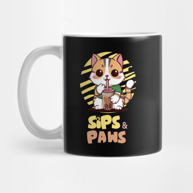 Sips & Paws Boba Cat by AnimeVision